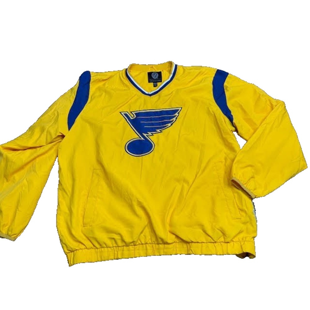 St Louis Blues G-III Sports Pullover Jacket Yellow NHL Mesh Lined Men’s XXL